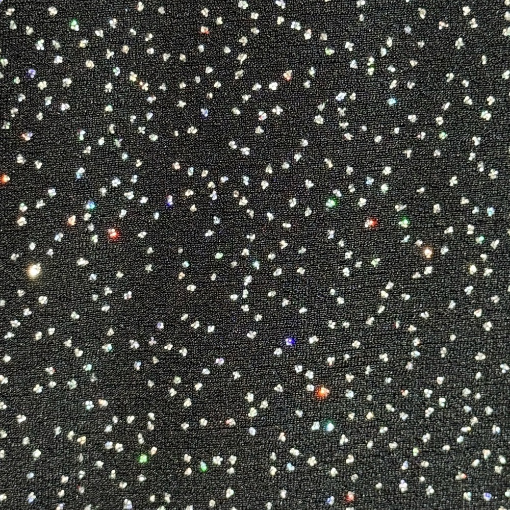 Sparkling Glitzy Knit Top Pullover Long Sleeve Black Iridescent Glitter S/M - Picture 4 of 5